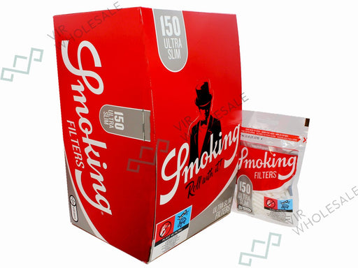 Smoking Ultra Slim Filters 150 Per Pack - 34 Bags Per Box - VIR Wholesale
