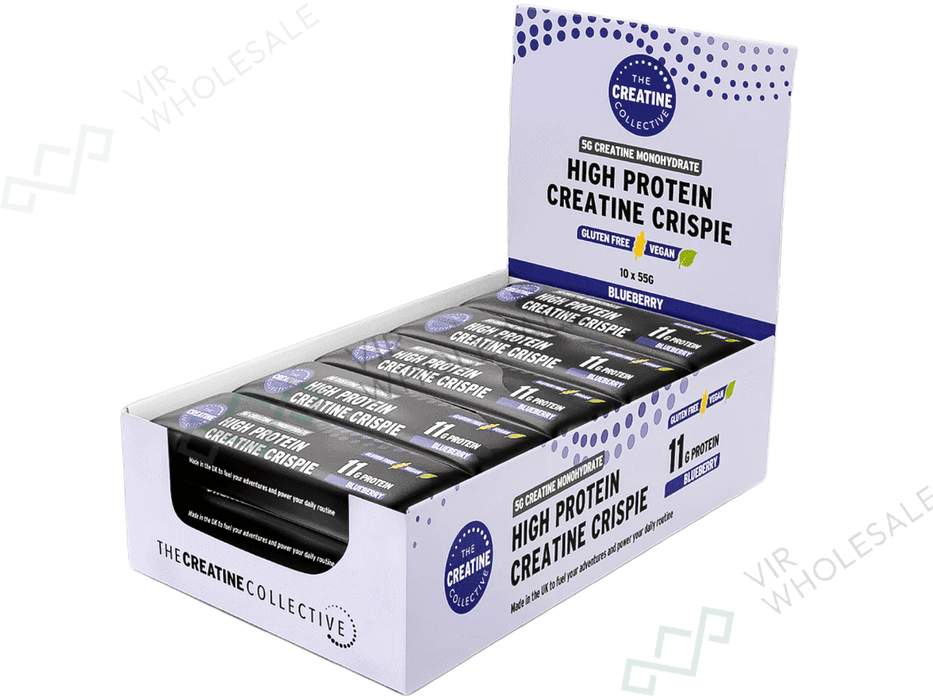 The Creatine Collective – Handmade Vegan Protein Bar with Blueberry Crunch & 5g Creatine (10 Bars per Box) - VIR Wholesale
