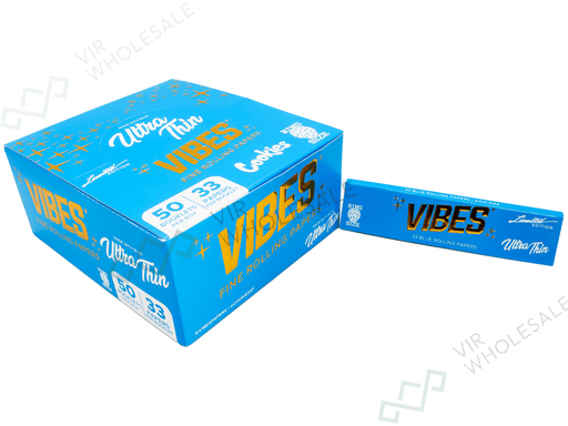 VIBES x COOKIES - King Size Slim Blue Rolling Paper Booklets - VIR Wholesale