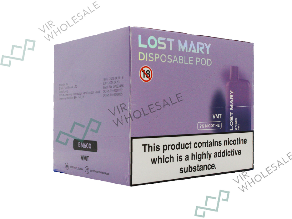 ELF BAR LOST MARY BM600 Disposable Vape - 20mg - 10 Vapes Per Box