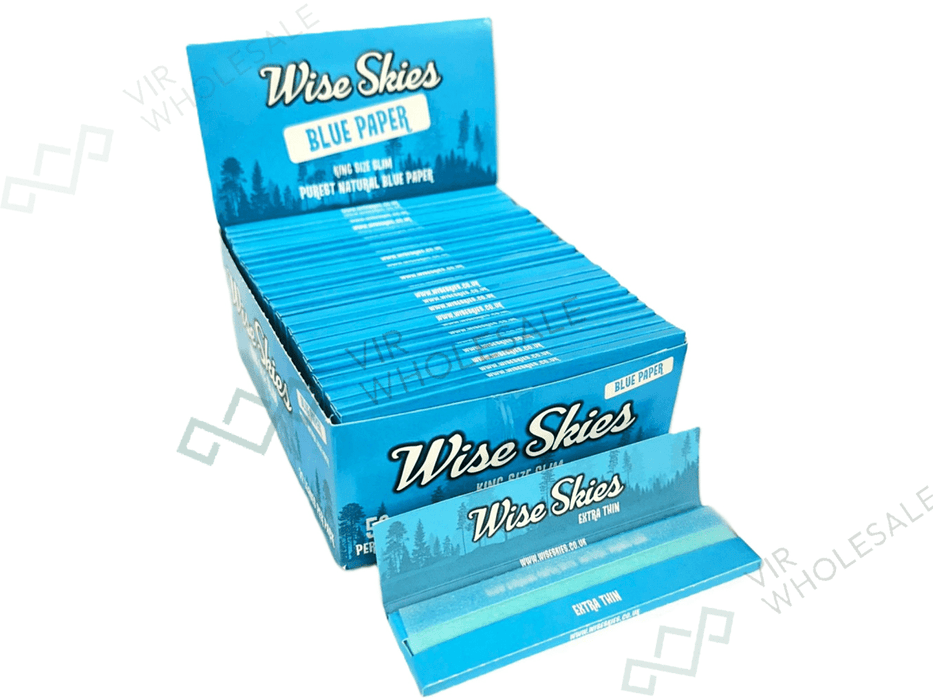 Wise Skies Blue – King Size Slim - 50 Packs Per Box - VIR Wholesale