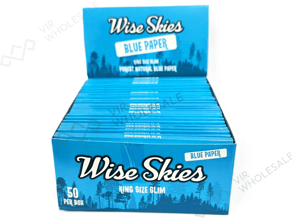 Wise Skies Blue – King Size Slim - 50 Packs Per Box - VIR Wholesale