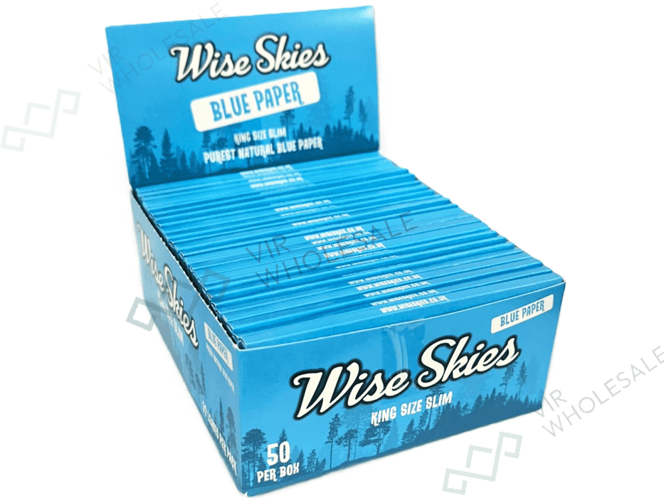 Wise Skies Blue – King Size Slim - 50 Packs Per Box - VIR Wholesale