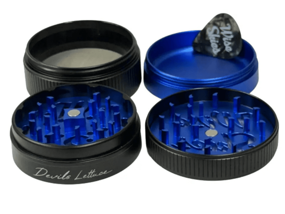 Wise Skies Devils Lettuce 4 - Part Grinder – 62mm (Colours May Vary) - VIR Wholesale
