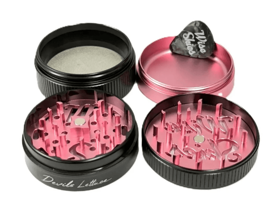 Wise Skies Devils Lettuce 4 - Part Grinder – 62mm (Colours May Vary) - VIR Wholesale