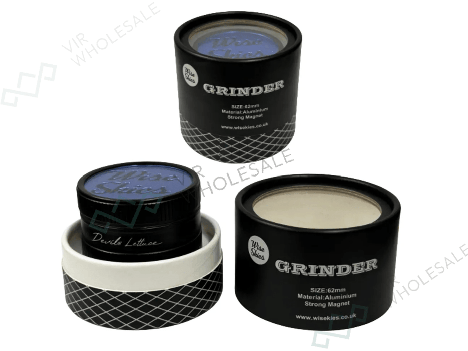 Wise Skies Devils Lettuce 4 - Part Grinder – 62mm (Colours May Vary) - VIR Wholesale