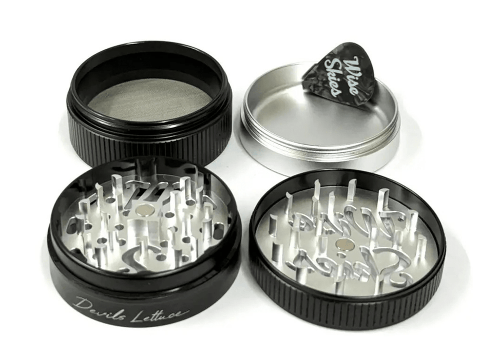 Wise Skies Devils Lettuce 4 - Part Grinder – 62mm (Colours May Vary) - VIR Wholesale