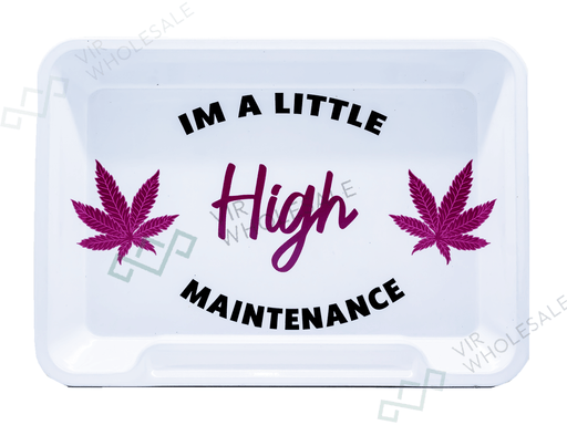 Wise Skies Medium Rolling Tray – High Maintenance (White) - VIR Wholesale