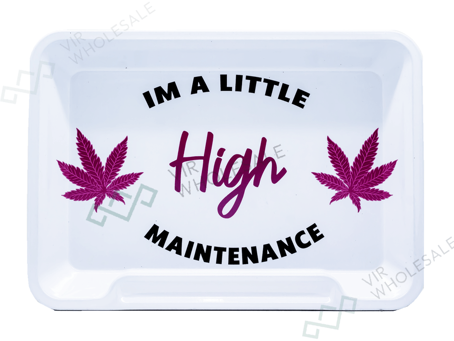 Wise Skies Medium Rolling Tray – High Maintenance (White) - VIR Wholesale