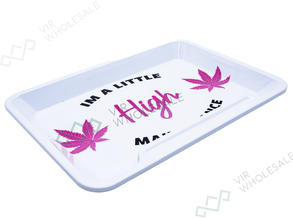 Wise Skies Medium Rolling Tray – High Maintenance (White) - VIR Wholesale