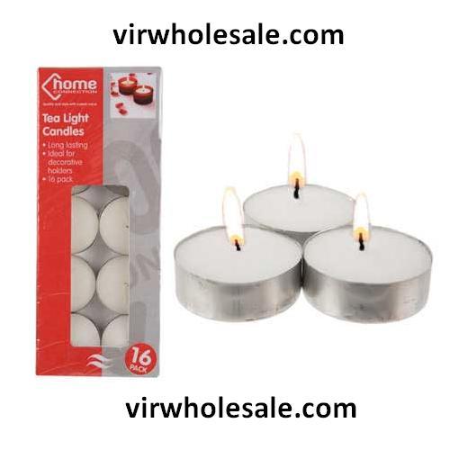 16 White 12g Tea Light Candles - 12 Pack - VIR Wholesale