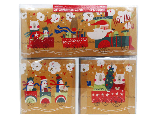 25 Christmas Cards 3 Designs - VIR Wholesale