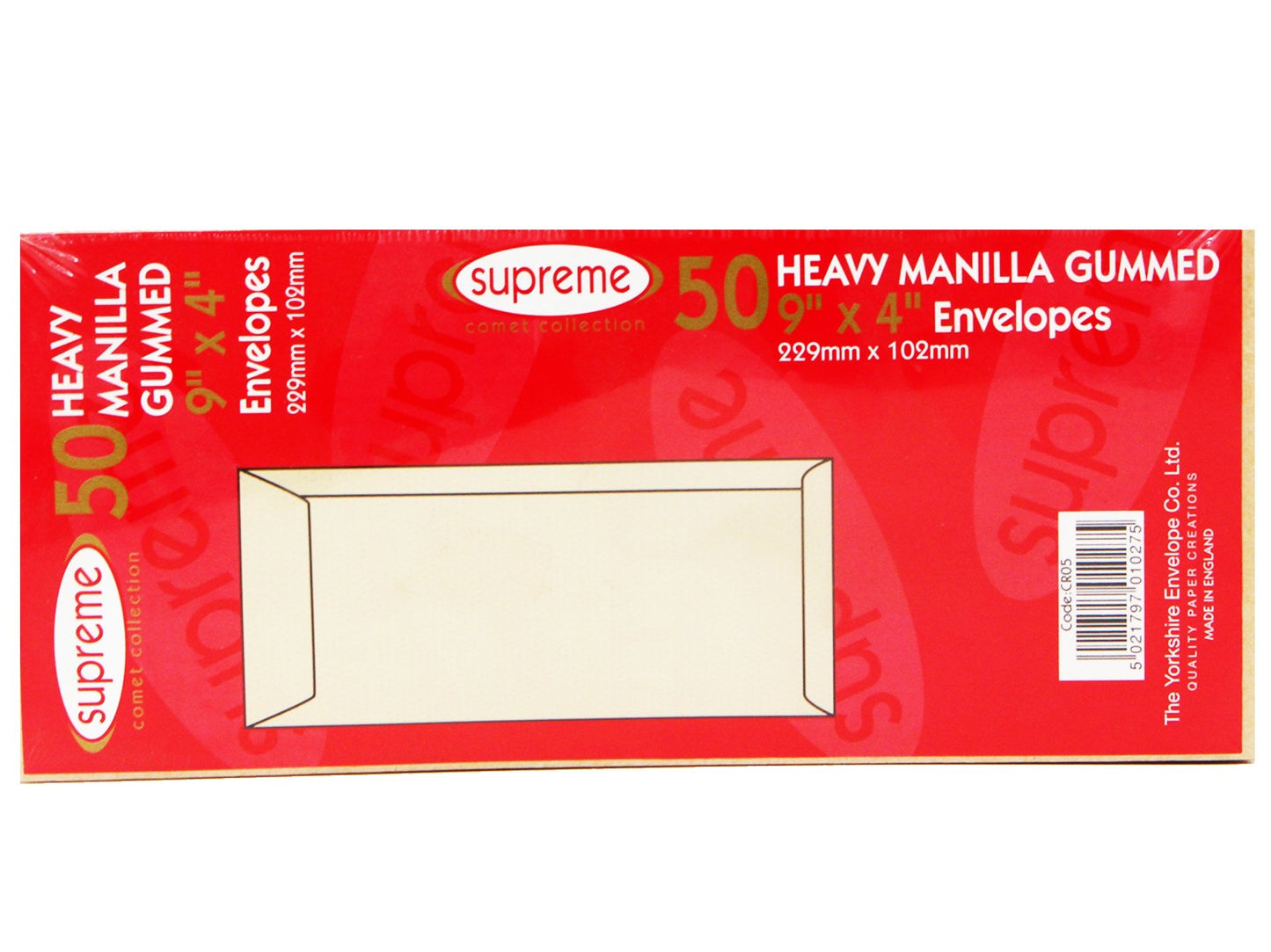 50 SUPREME Heavy Duty MANILLA Envelopes 9"X4" - VIR Wholesale