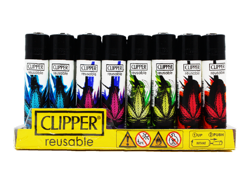 CLIPPER Lighters Printed 48's Various Designs- Artistic Leaves - VIR Wholesale