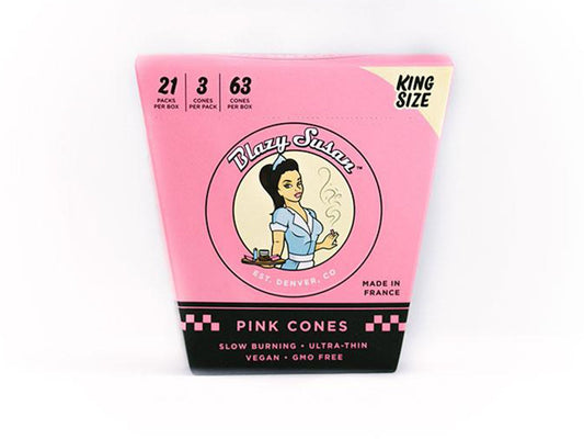 BLAZY SUSAN King Size Pink Pre-Rolled Cones – Full Box - VIR Wholesale