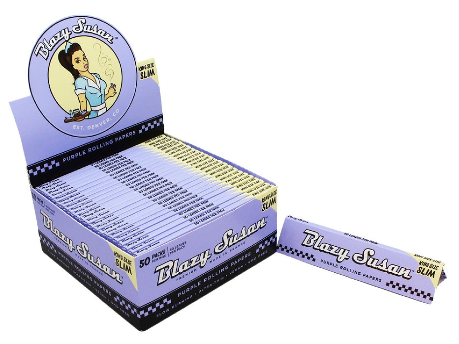 BLAZY SUSAN King Size Purple Papers - 50 Booklets Per Box - VIR Wholesale
