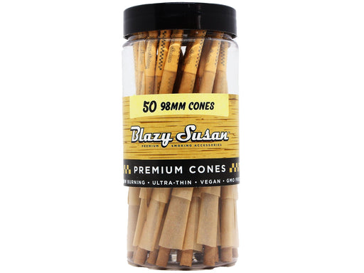 BLAZY SUSAN Premium Unbleached Pre-Rolled Cones – 50 Count - VIR Wholesale