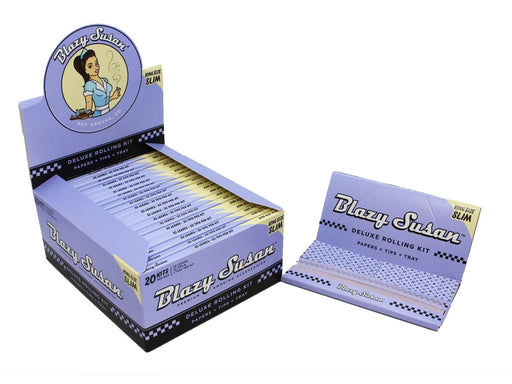 BLAZY SUSAN Purple Deluxe King Size Papers With Tips And Tray - 20 Booklets Per Box - VIR Wholesale