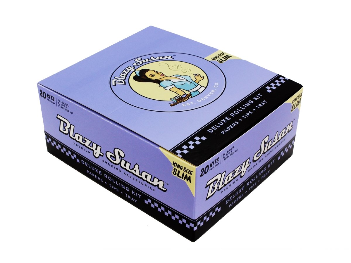 BLAZY SUSAN Purple Deluxe King Size Papers With Tips And Tray - 20 Booklets Per Box - VIR Wholesale