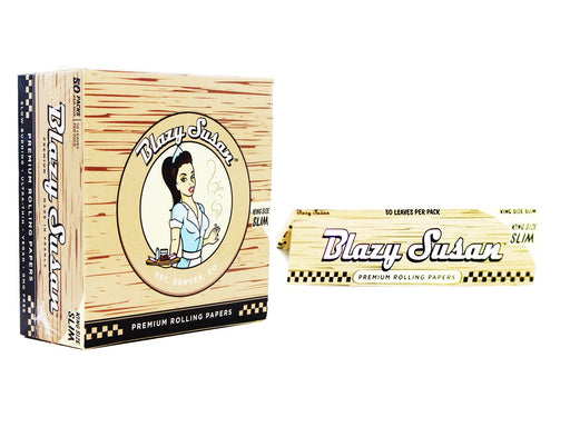 BLAZY SUSAN Unbleached Premium King Size Papers - 50 Booklets Per Box - VIR Wholesale