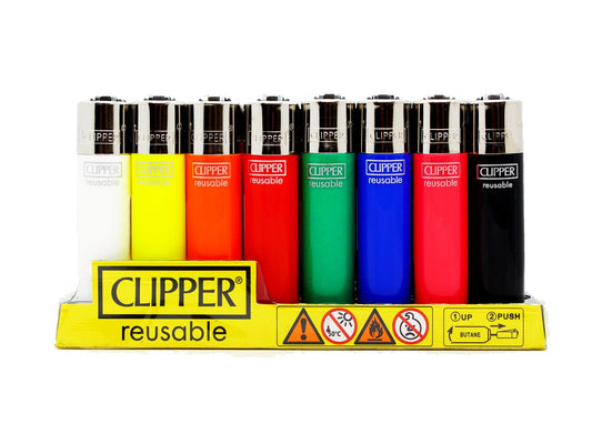 CLIPPER Lighters Printed 48's Solid Colour - VIR Wholesale