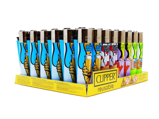 CLIPPER Lighters Printed 48's Various Designs - Choose Your Team - VIR Wholesale