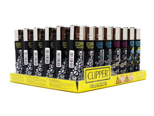 CLIPPER Lighters Printed 48's Various Designs - Christmas Skeletons - VIR Wholesale
