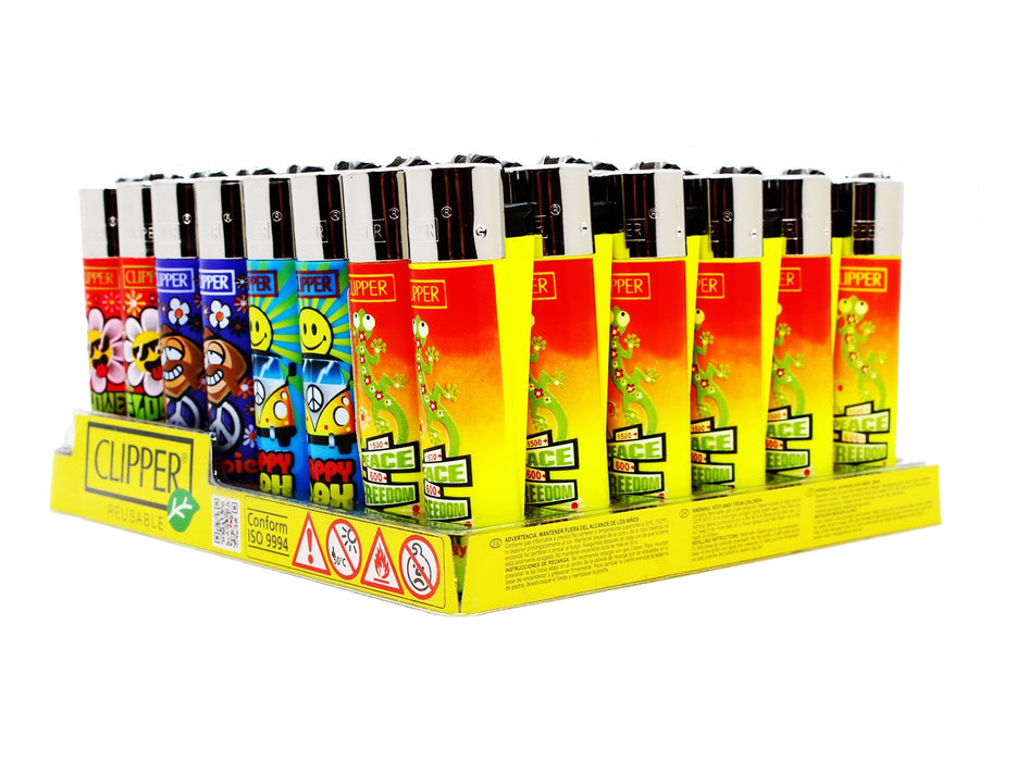 CLIPPER Lighters Printed 48's Various Designs - Hippie Exclusive from USA - VIR Wholesale