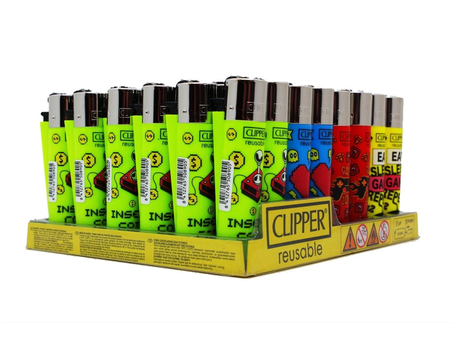 CLIPPER Lighters Printed 48's Various Designs-Insert Coin - VIR Wholesale