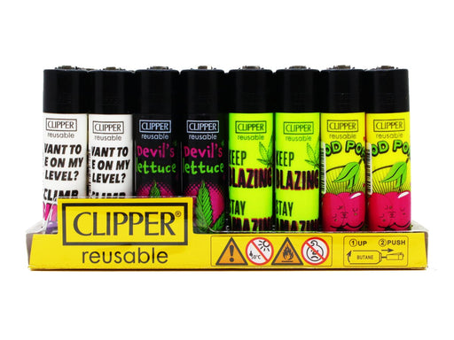 CLIPPER Lighters Printed 48's Various Designs - Keep Blazing - VIR Wholesale