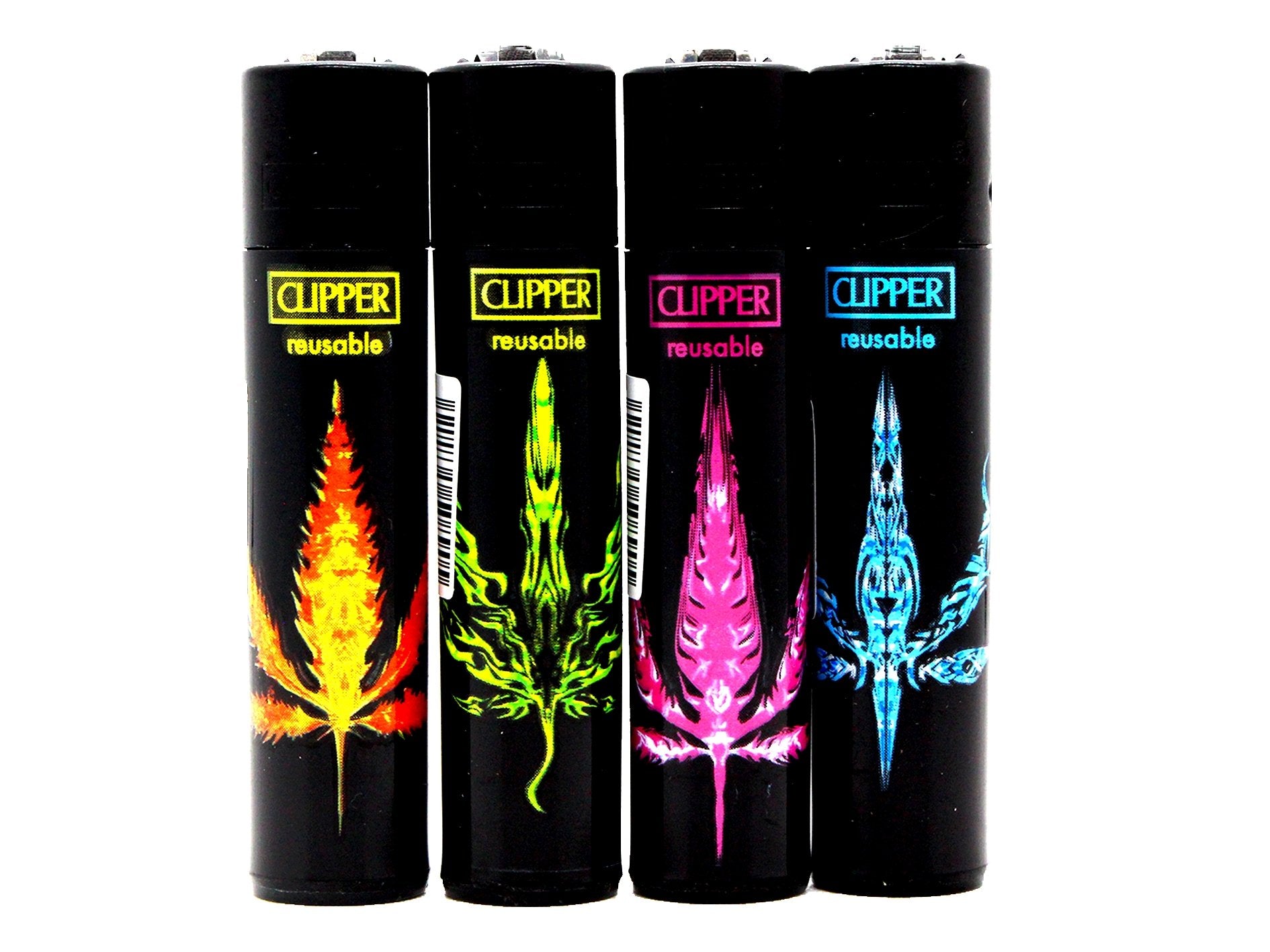 CLIPPER Lighters Printed 48's Various Designs - Leaf Black - VIR Wholesale