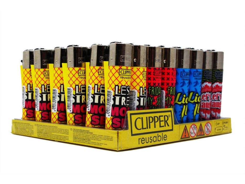 CLIPPER Lighters Printed 48's Various Designs- More Life - VIR Wholesale