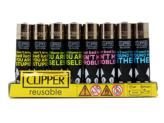 CLIPPER Lighters Printed 48's Various Designs - Not My Fault - VIR Wholesale