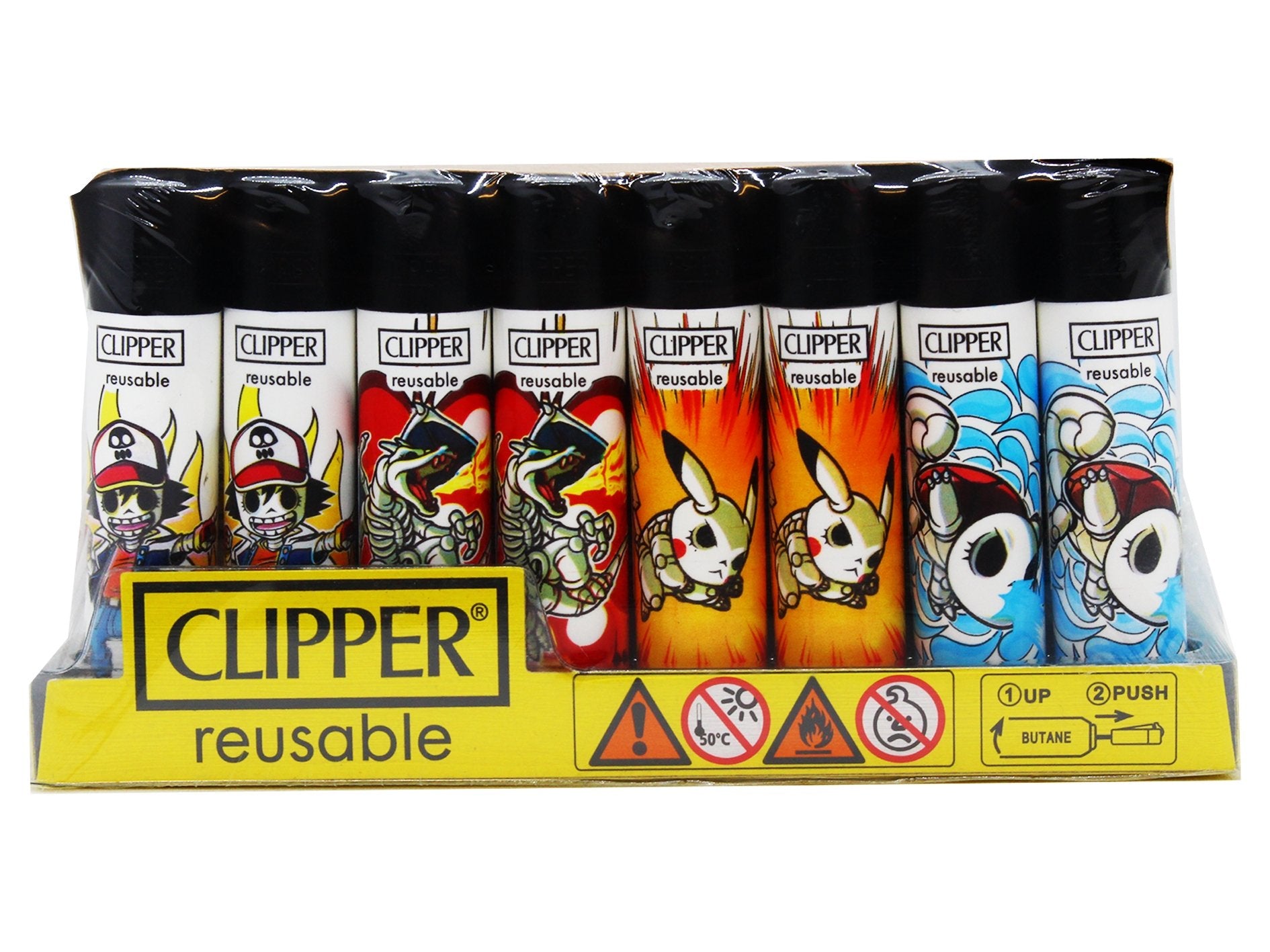 Clipper Lighters Printed 48's Various Designs - Pokemon - VIR Wholesale
