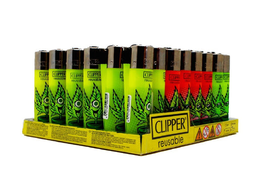 CLIPPER Lighters Printed 48's Various Designs- Renzo Leaves - VIR Wholesale