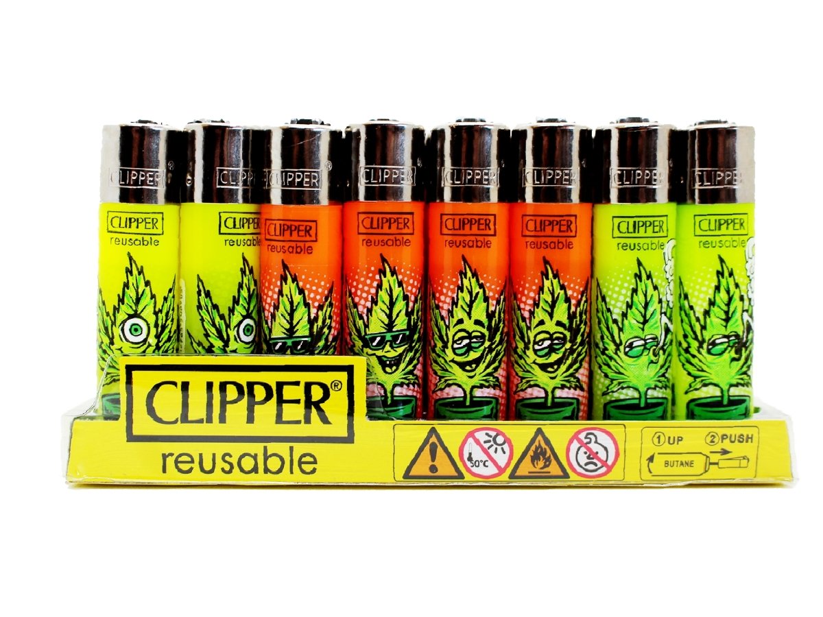 CLIPPER Lighters Printed 48's Various Designs- Renzo Leaves - VIR Wholesale