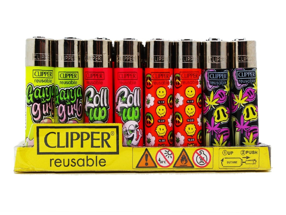 CLIPPER Lighters Printed 48's Various Designs Roll Up — VIR Wholesale