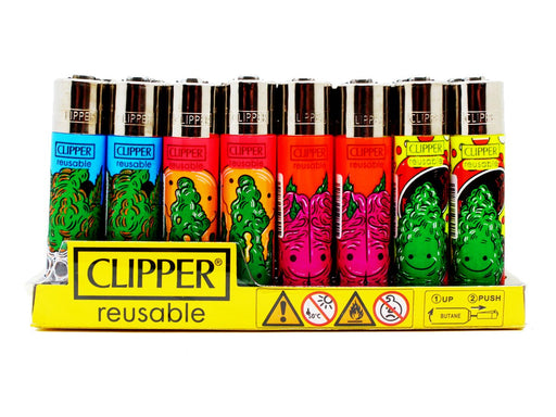 CLIPPER Lighters Printed 48's Various Designs - Strange Weed - VIR Wholesale