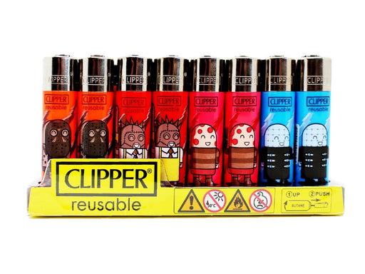 CLIPPER Lighters Printed 48's Various Designs - Terror Pixel - VIR Wholesale