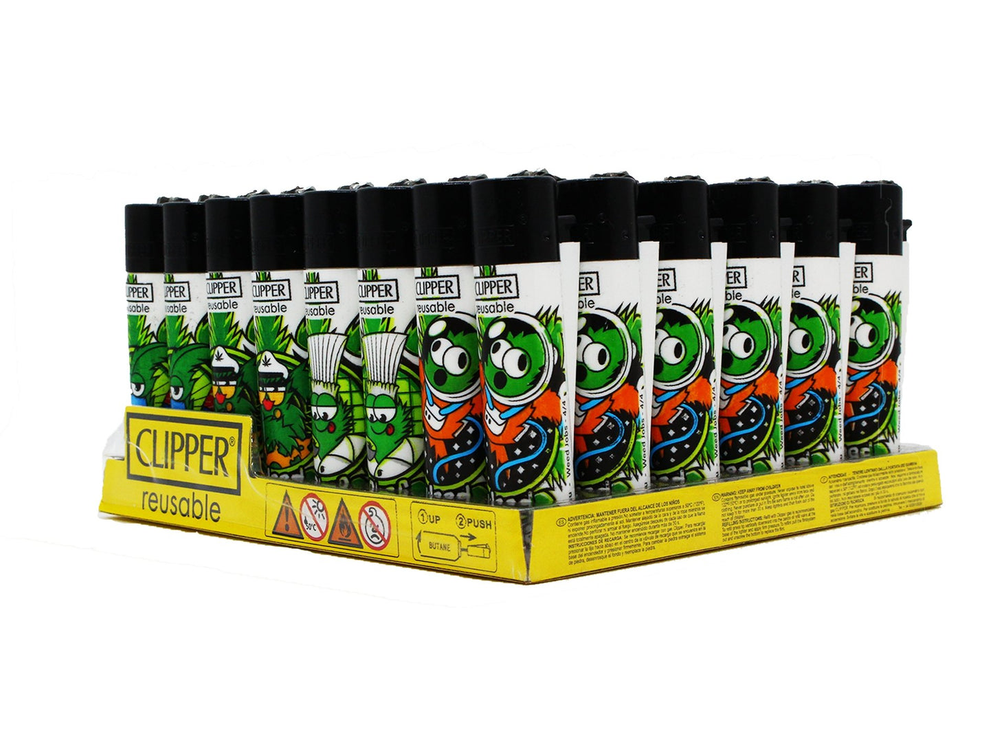 CLIPPER Lighters Printed 48's Various Designs - Weed Jobs - VIR Wholesale