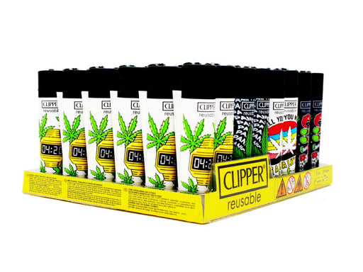 CLIPPER Lighters Printed 48's Various Designs - Weed Time - VIR Wholesale