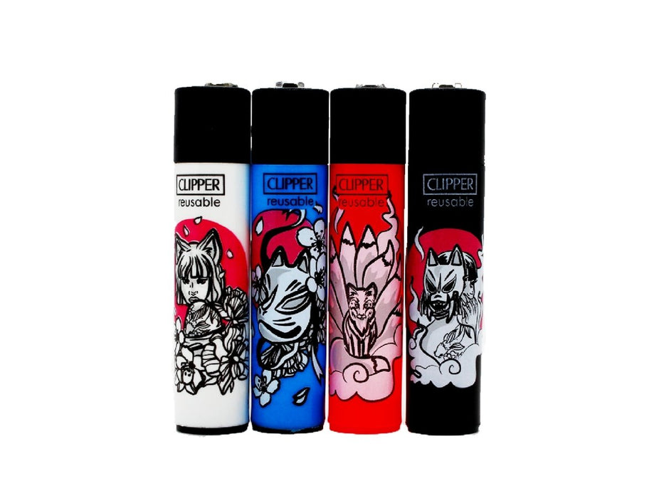 CLIPPER Lighters Printed 48's Various - Kitsune - VIR Wholesale