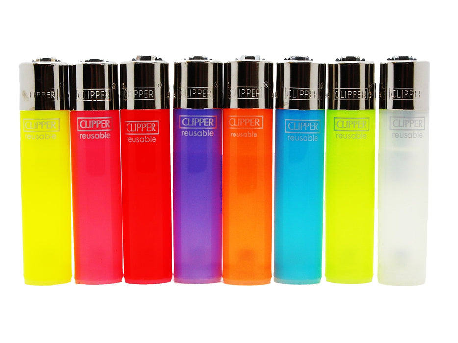 CLIPPER Lighters Translucent - 48's - Various Colours - VIR Wholesale