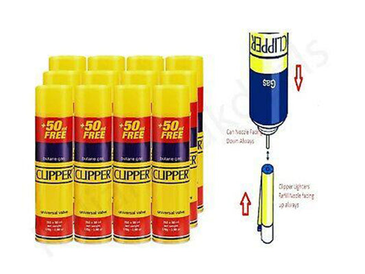 CLIPPER Universal Gas Lighter Refill 12 Pack - VIR Wholesale