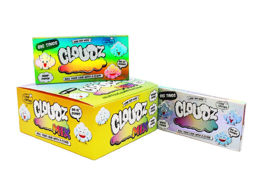 Cloudz - Big Tings "Wide" Rolling Papers King Size + Tips - Mixed Box - VIR Wholesale