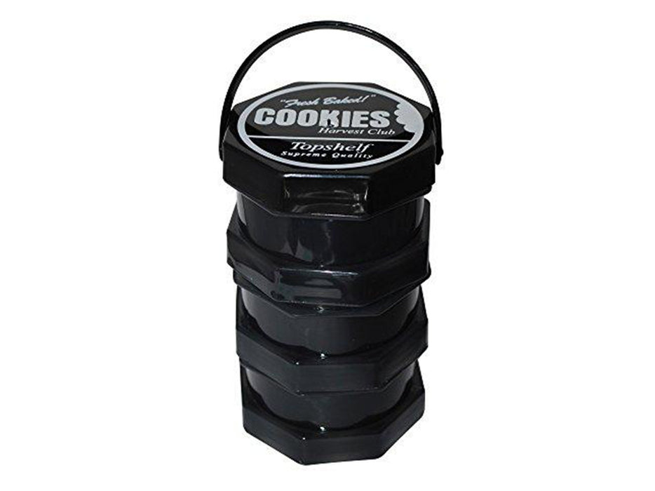 COOKIES "Harvest Club" Mini Air Tight Stackable Storage Jars - 3 Piece Set Black - VIR Wholesale