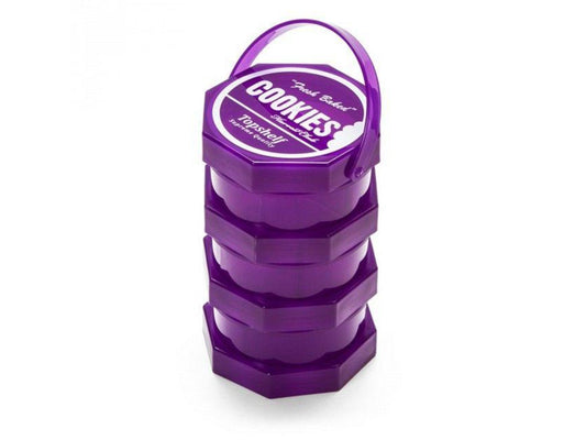 COOKIES "Harvest Club" Threaded Stackable Jar - Purple Plastic with Dividers - Purple - VIR Wholesale