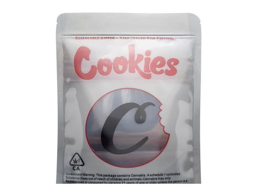 COOKIES MYLAR Bags White And Red 50 Pack - VIR Wholesale