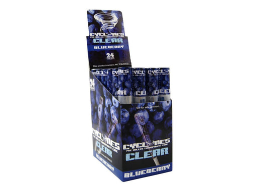 CYCLONES Clear Pre-Rolled Cones - 24 Per Box - Blueberry - VIR Wholesale