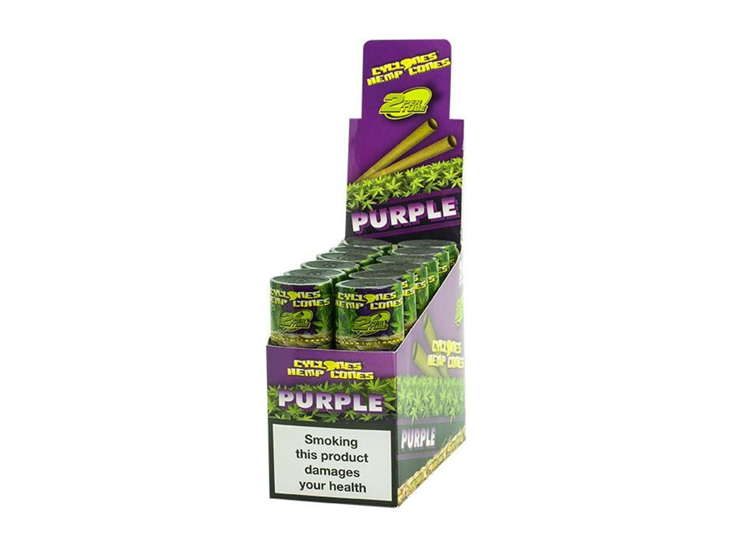 CYCLONES Hemp Cones Grape (Purple) 12pcs x2 In Display - VIR Wholesale